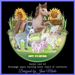 ON THE FARM rocker card