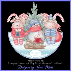 CHRISTMAS CANDY COWS rocker card