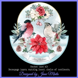 POINSETTIA BIRDS rocker card
