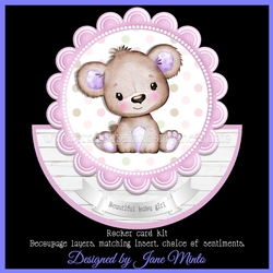 TEDDY GIRL ROCKER CARD