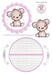 BABY GIRL TEDDY rocker card