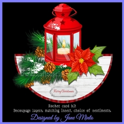CHRISTMAS RED LANTERN rocker card