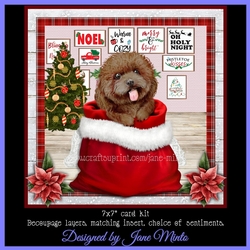 CHRISTMAS BROWN POODLE