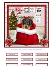 CHRISTMAS PUPPY - DACHSHUND - quick card