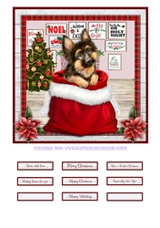 CHRISTMAS PUPPY - GERMAN SHEPHERD - quick card