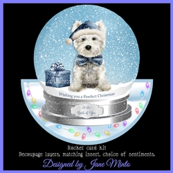 WESTIE SNOWGLOBE - rocker card