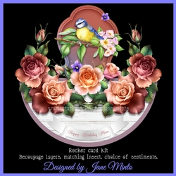 AUTUMN ROSES rocker card