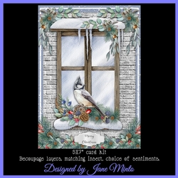 CHRISTMAS WINDOW - CRESTED TIT