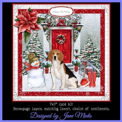 CHRISTMAS DOOR - BEAGLE