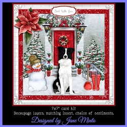 CHRISTMAS DOOR - BORDER COLLIE
