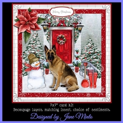 CHRISTMAS DOOR - GERMAN SHEPHERD