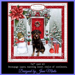 CHRISTMAS DOOR -  ROTTWEILER