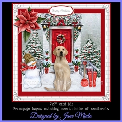 CHRISTMAS DOOR DOGS - LABRADOR
