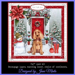 CHRISTMAS DOOR DOGS - SPANIEL