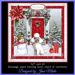 CHRISTMAS DOOR - POODLE
