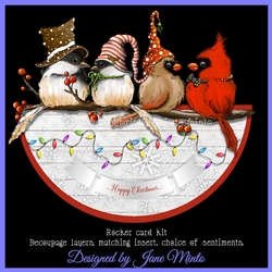 CHRISTMAS BIRDS rocker card