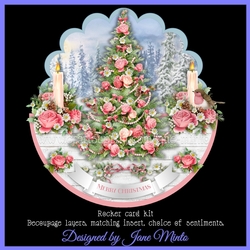 CHRISTMAS ROSES TREE rocker card