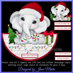 CHRISTMAS ELEPHANT rocker card