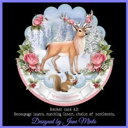 ROSEY DEER rocker card