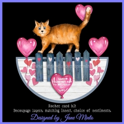 LOVEHEARTS CAT rocker card