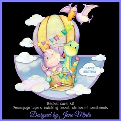 FLYING DINOSAURS rocker card