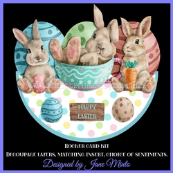EASTER BUNNIES rocker card