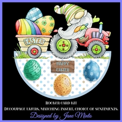 EASTER TRACTOR rocker card