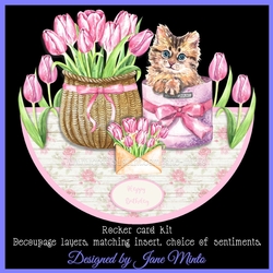 KITTEN FLOWERS rocker card