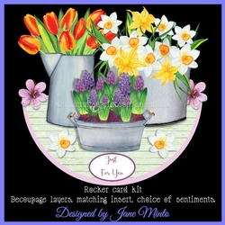 SPRING FLOWERS rocker card
