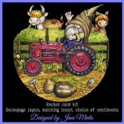 ON THE FARM rocker card