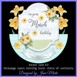 MARCH BIRTHDAY rocker card