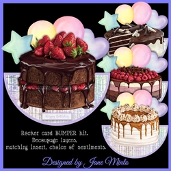 BIRTHDAY CAKES rocker cards bumper kit