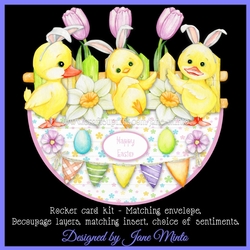 EASTER RABBITS rocker card