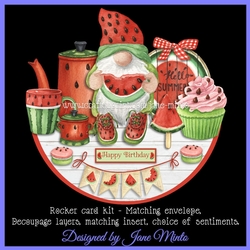 WATERMELON TEA TIME rocker card