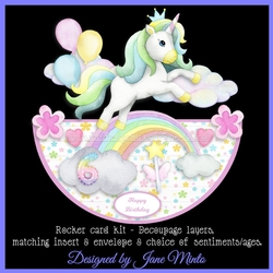UNICORN RAINBOW rocker card