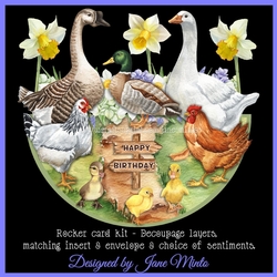 SPRING ON THE FARM rocker card.