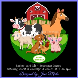AT THE FARM rocker card