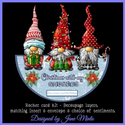 CHRISTMAS GNOMIES red - rocker card
