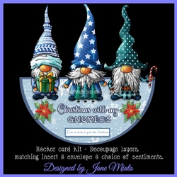 CHRISTMAS GNOMIES blue - rocker card