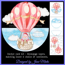 FLYING SANTA rocker card