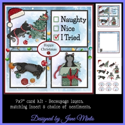 NAUGHTY CHRISTMAS CAT - BLACK