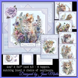 FLOWERY CATS 6x6 & 5x7