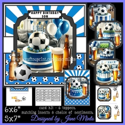 cup1310015_57683 - BIRTHDAY FOOTBALL & BEER - blue