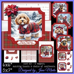 CHRISTMAS TARTAN DOGS set 2