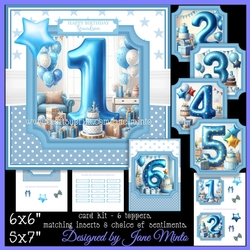 BLUE BIRTHDAY BALLOONS - AGES 1 TO 6