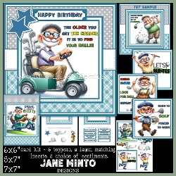 cup1377850_57683 - 7x7, 5x7, 6x6 - GOLF FUNNIES set 1