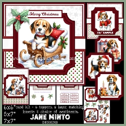 7x7, 6x6, 5x7 CHRISTMAS BEAGLE