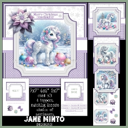 7x7, 6x6, 5x7 CHRISTMAS UNICORN