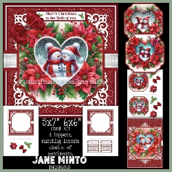 CHRISTMAS SNOWMAN HEART 6x6 5x7
