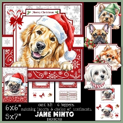set 1 PEEKABOO CHRISTMAS DOGS 6x6 5x7